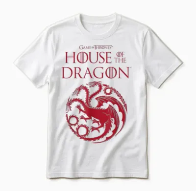 House of the Dragon Targaryen Crest Logo Unisex T-Shirt - White