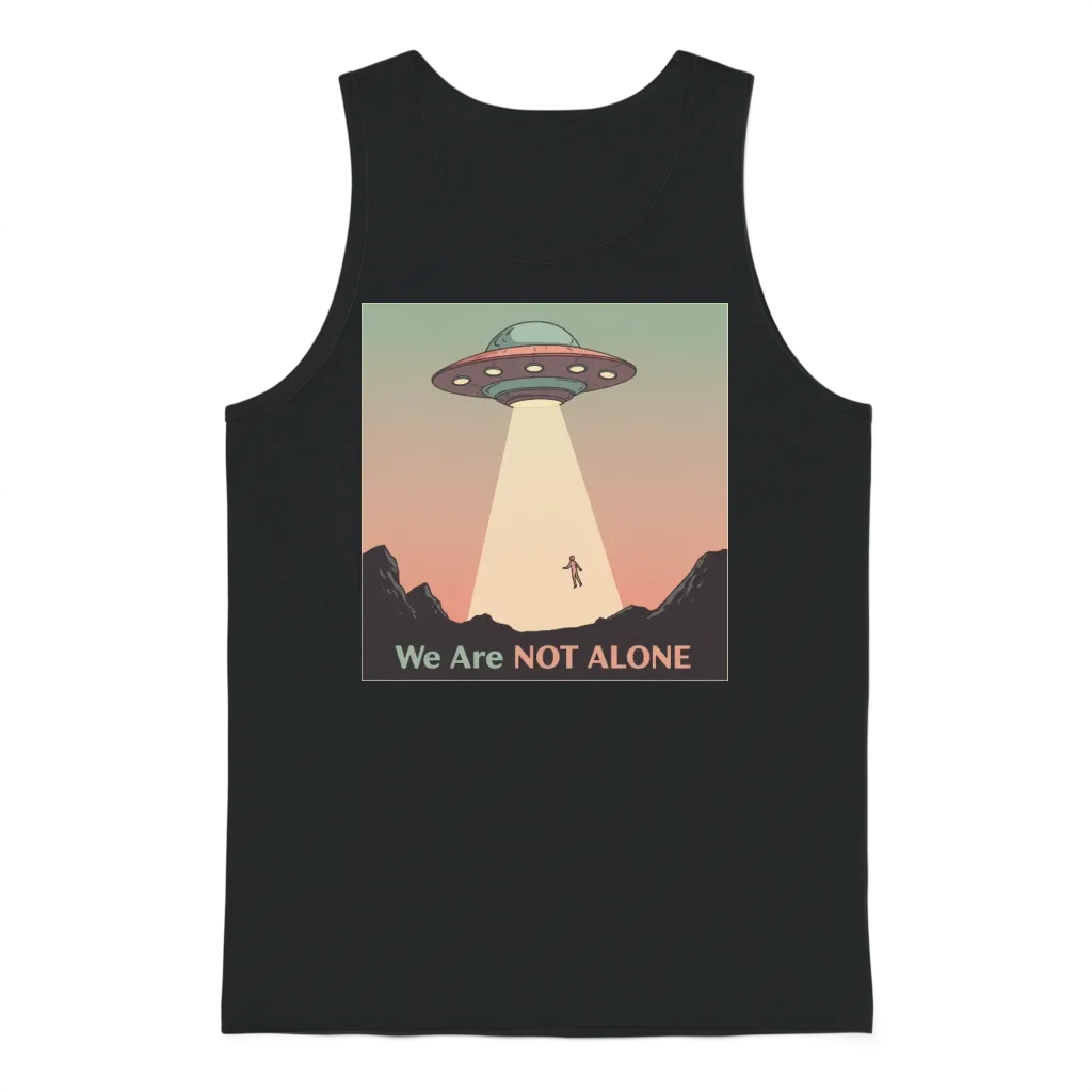 Retro Ufo Encounter Unisex Tank Top - Black