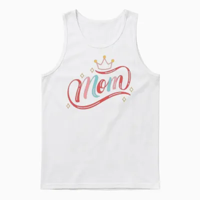 Mom / Colorful Graphic Design Unisex Tank Top - White