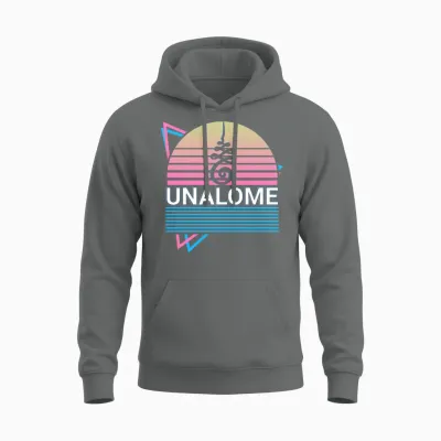 Unalome Retro Unisex Hoodie - Graphite Heather