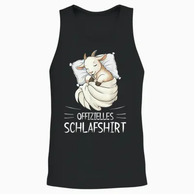 Offizielles Schlafshirt Ziege Pyjama Schlafanzug Unisex Tank Top - Black