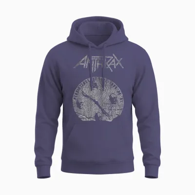 Anthrax Broken Clock Unisex Hoodie - Heather Sport Dark Navy