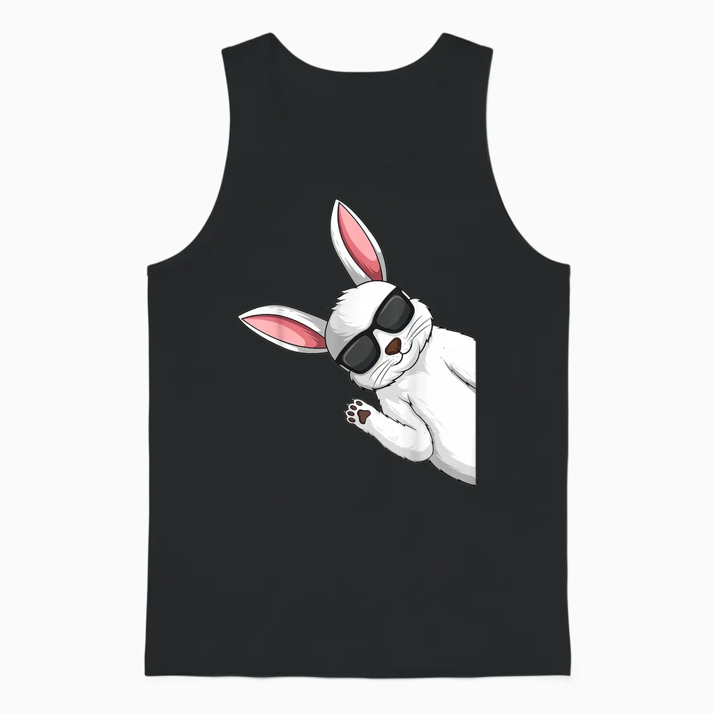 Hasen Kaninchen Hase Kinder Junge Mädchen Unisex Tank Top in Black