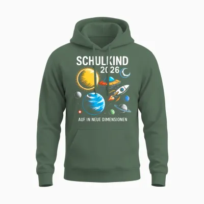 T-Shirt with Space Astronaut Design Unisex Hoodie - Military Green