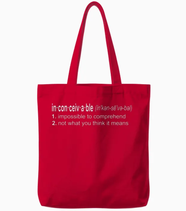 Inconceivable - the Princess Bride Tote Bags in Red