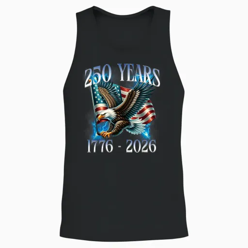 Eagle and Flag 250 Years 1776-2026 250th Birthday Unisex Tank Top - Black
