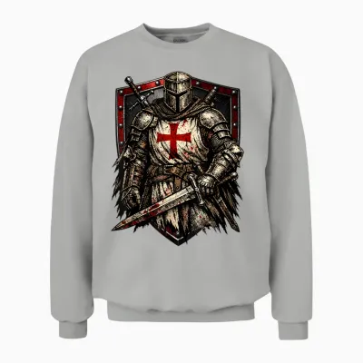 Chevalier Templier Chrétien Guerrier De Dieu Croisé Unisex Sweatshirt - Ash