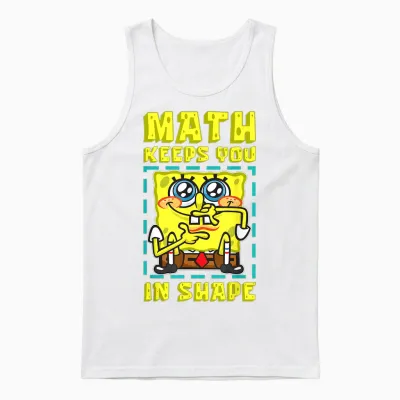 Mademark X Spongebob Squarepants - Spongebob Math Keeps You in Shape Funny Math Joke Students Unisex Tank Top - White