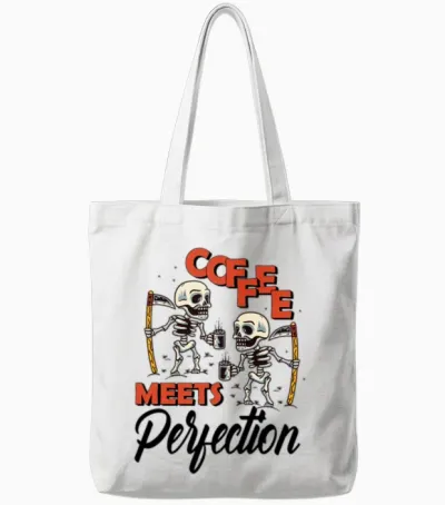 Coffee Meets Perfection Tote Bags - White