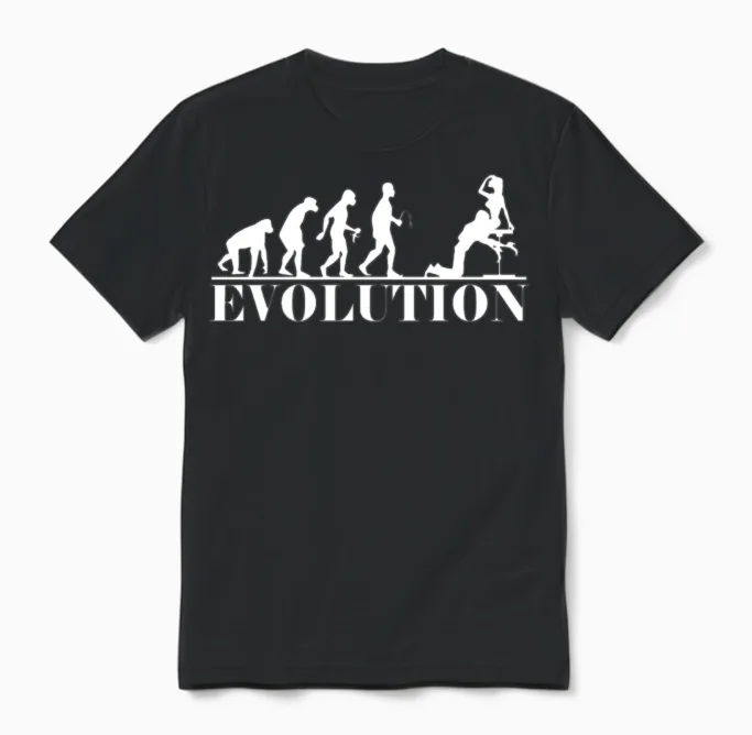 Evolution Male Submissive Funny Bdsm Munch Kinky T Unisex T-Shirt - Black