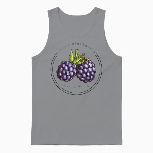 I Love Blackberry Berry Much Unisex Tank Top in Sport Grey
