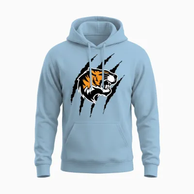 Tiger with Claw Marks Unisex Hoodie - Light Blue