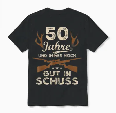 50 Jahre Jäger 50. Geburtstag Jagd Unisex T-Shirt - Black