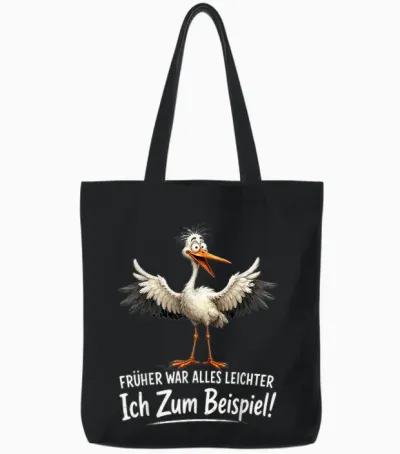 Früher War Alles Leichter Ich Zum Beispiel Lustiges Möwe Tote Bags - Black