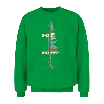 Vintage Pine Snowboard Snowboarding Gift Unisex Sweatshirt - Irish Green