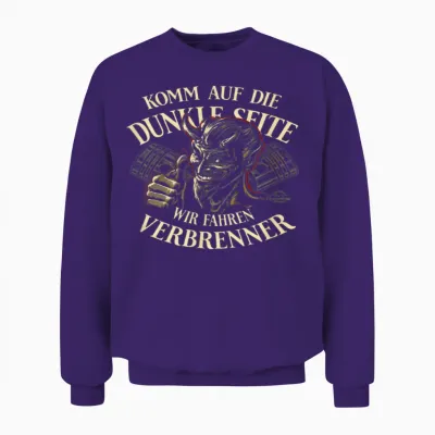 T-Shirt with German Text "komm Auf Die Dunkle Seite" - Wir Fahren Brenner Unisex Sweatshirt - Purple