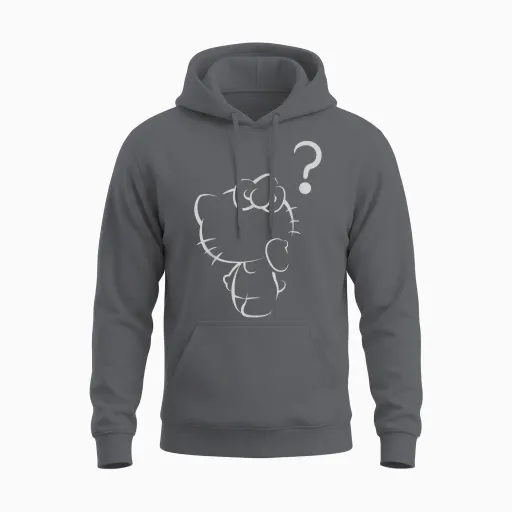 Hello Kitty Question Mark Unisex Hoodie - Charcoal