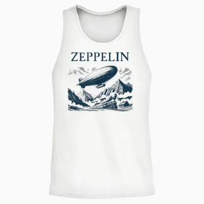 Zeppelin Airship Journey - Zeppelin Flying Unisex Tank Top - White
