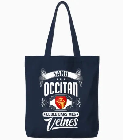 Occitan Blood Runs in My Veins – Regional Pride T-Shirt, Black, S Tote Bags - Navy