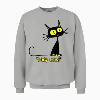 Holy Cats Vintage Cartoon Cat Unisex Sweatshirt - Ash