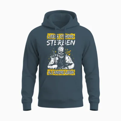 Lieber Stehend Sterben Als Kniend Leben Tattoo Deutschrock Unisex Hoodie - Dark Heather