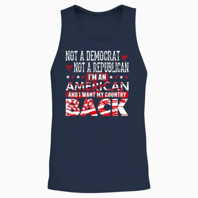 American - Not a Democrat Not a Republican I'm A Unisex Tank Top - Navy