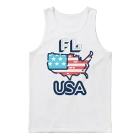 Fl, Usa, Florida Patriotic & 4th of July Unisex Tank Top - White – 1