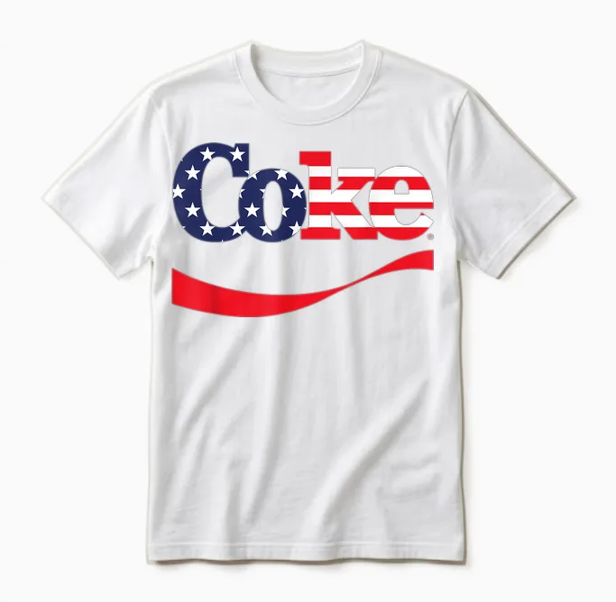 Coca Cola Coke Usa T-Shirt, Grey, S Unisex T-Shirt in White