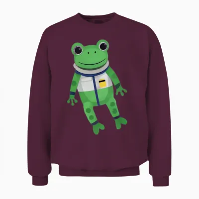 Astronaut Frog in Space Unisex Sweatshirt - Maroon