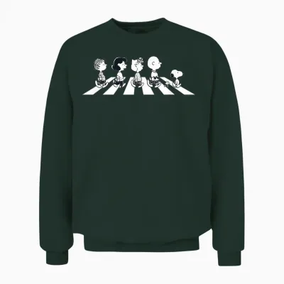 Peanuts Snoopy Charlie Woodstock Beatles Walking Fun Classic Unisex Sweatshirt - Forest