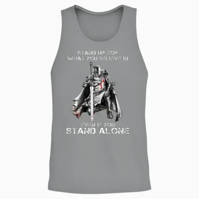 Knight Templar Motivational Quote Unisex Tank Top - Sport Grey