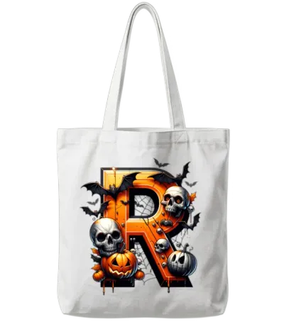 Letter R Alphabet Tote Bags - White