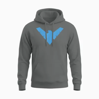 Dc Comics Nightwing Classic Superhero Blue Logo Unisex Hoodie - Graphite Heather