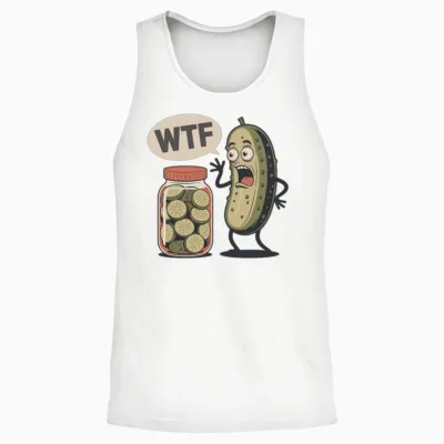 Funny Dill Pickle Unisex Tank Top - White