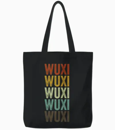 Wuxi China Retro Vintage Tote Bags - Black