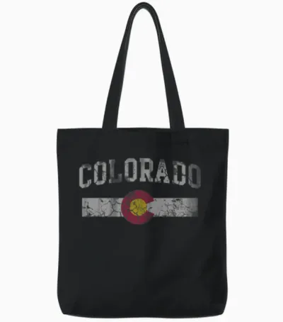 Colorado Flag Retro Fade Tote Bags - Black