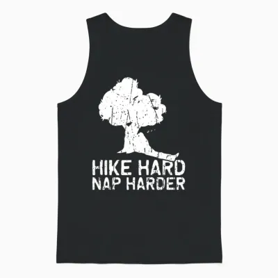 Hike Hard, Nap Harder - Hiking Unisex Tank Top - Black