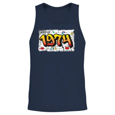 Street Legend 1974 Graffiti – 51 Years of Bold Unisex Tank Top - Navy