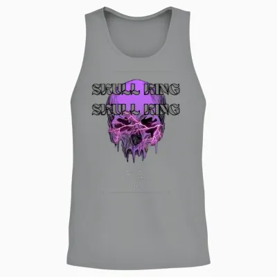 Electric Skull Lightning Design Unisex Tank Top - Sport Grey