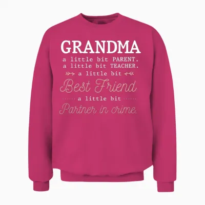 Cute Grandma Best Grandmother Partner in Crime Unisex Sweatshirt - Heliconia