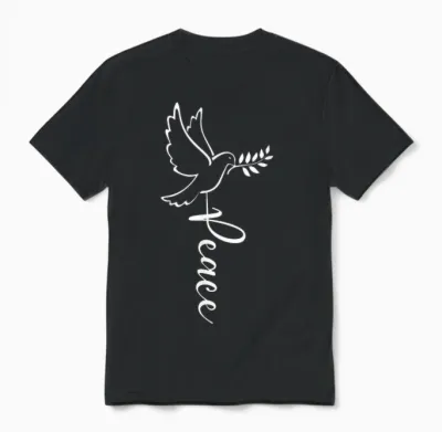 Dove of Peace for Freedom and Happiness with Peace T-Shirt, Black Unisex T-Shirt - Black