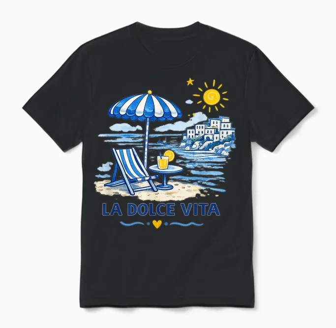 La Dolce Vita Unisex T-Shirt in Black