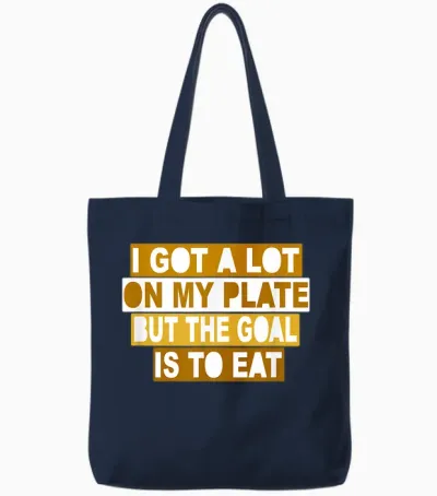 Braune Farbe the Goal Is to Eat Brown Grafik Tote Bags - Navy