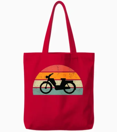 Mobylette Homme Humour Motobécane Idée Cadeau Drôle Vintage T-Shirt Haut De Gamme Tote Bags - Red
