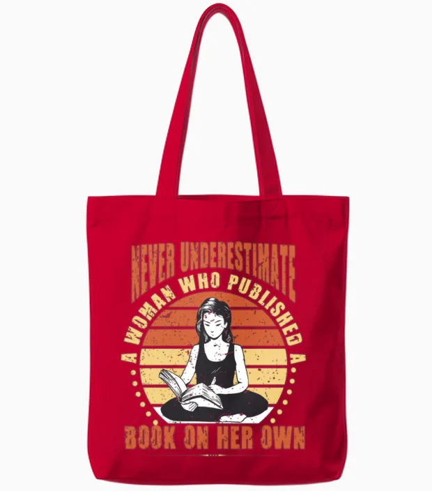Published Author Woman Who Published a Book Tote Bags in Red
