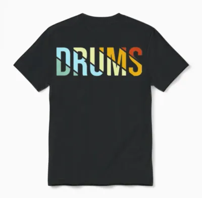Drums Retro Unisex T-Shirt - Black
