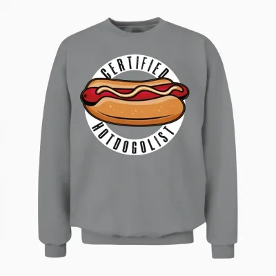 Cool Hot Dog Design for Men Women Boys Sausage Hot Unisex Sweatshirt - Sport Grey