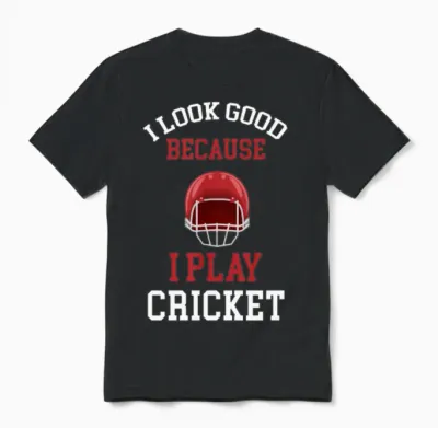 I Look Good Because I Play Cricket Pickleballs Unisex T-Shirt - Black