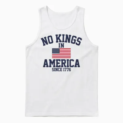No Kings in America Save Democracy Anti Trump Unisex Tank Top - White