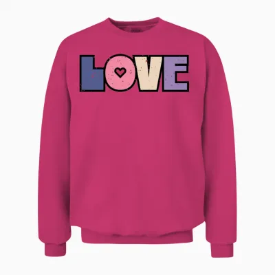Simple Retro Love Grunge Unisex Sweatshirt - Heliconia